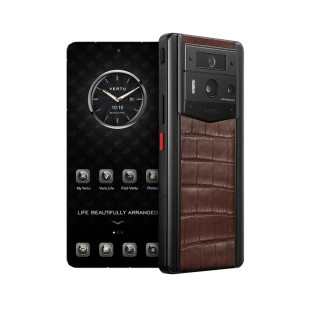 Телефон Vertu METAVERTU 2 Customized Edition, Black Ceramic, Crocodile Leather (Amber Brown/Коричневый)