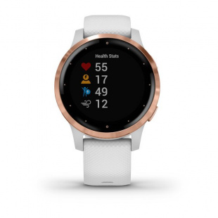 Умные часы Garmin Vivoactive 4s (40mm), золотистый стальной корпус, белый силиконовый ремешок