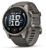 Мультиспортивные часы Garmin Fenix 9 (43mm), титановый корпус, серый силиконовый ремешок  (Pebble Gray)