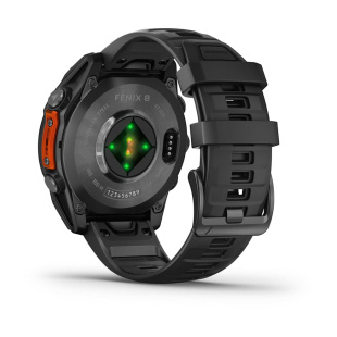 Мультиспортивные часы Garmin Fenix 8 (51mm), серый корпус, черный силиконовый ремешок