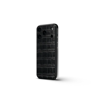 Магнитная накладка Golden Concept Magnetic Shield для iPhone 18 Pro Max, Croco Embossed (Black)