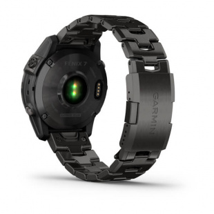 Мультиспортивные часы Garmin Fenix 7 (47mm) Sapphire Solar, титановый угольно-серый DLC корпус, титановый угольно-серый DLC браслет