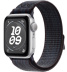 Apple Watch SE // 44мм GPS // Корпус из алюминия серебристого цвета, спортивный браслет Nike цвета «Черный/синий» (2024)