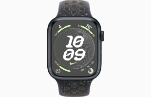 Apple Watch Series 9 // 41мм GPS // Корпус из алюминия цвета "темная ночь", спортивный ремешок Nike цвета "полуночное небо"