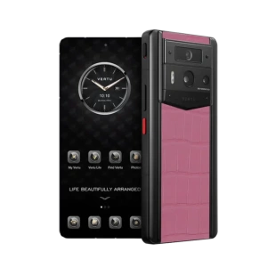 Телефон Vertu METAVERTU 2 Customized Edition, Black Ceramic, Crocodile Leather (Sakura Pink/Розовая сакура)