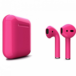 AirPods - беспроводные наушники с Qi - зарядным кейсом Apple (Маджента, глянец)