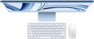 Apple iMac 24" (MQRR3) Retina 4,5K // Чип Apple M3 8-Core CPU, 10-Core GPU // 8 ГБ, 512 ГБ, Синий цвет (2023)
