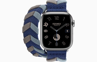 Apple Watch Series 9 Hermès // 41мм GPS+Cellular // Корпус из нержавеющей стали серебристого цвета, ремешок Bridon Double Tour цвета Navy