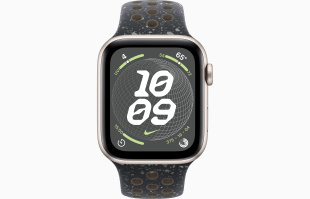 Apple Watch SE // 40мм GPS // Корпус из алюминия цвета «сияющая звезда», спортивный ремешок Nike цвета «Полуночное небо» (2024)