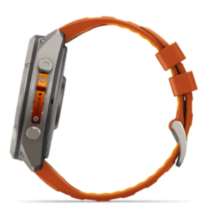 Мультиспортивные часы Garmin Fenix 9 Pro (47mm), титановый корпус, оранжевый силиконовый ремешок (Autumn Orange/Spark Orange)