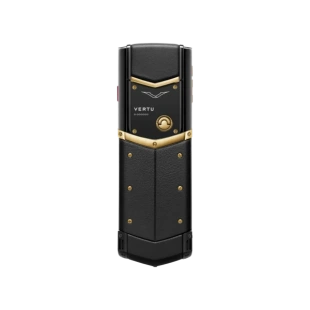 Телефон Vertu Signature+, Black steel, Calf Leather, Gold (Jade Black/Нефритовый черный)