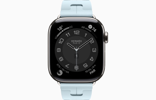 Apple Watch Series 10 Hermès // 42мм GPS+Cellular // Корпус из титана серебристого цвета, ремешок Kilim Single Tour цвета Bleu Acier