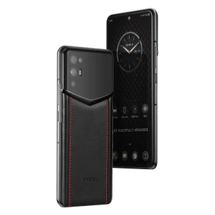 Телефон VERTU iVertu 5G, Calf Leather, Dubble Stitched (Red Shadow/Черный с красной строчкой)