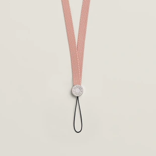 Шнурок Hermès через плечо для AirPods, цвет Rose Framboise/ Малиново-розовый