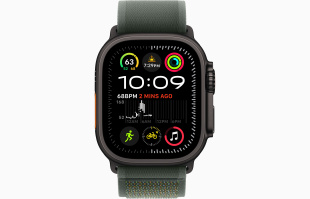 Apple Watch Ultra 2 (2024) // 49мм GPS + Cellular // Корпус из черного титана, ремешок Trail Loop зеленого цвета, S/M