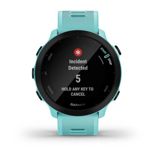 Беговые умные часы Garmin Forerunner 55 (42mm), корпус цвета "аква", силиконовый ремешок цвета "аква"