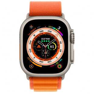Apple Watch Ultra // 49мм GPS + Cellular // Корпус из титана, ремешок Alpine Loop оранжевого цвета, S