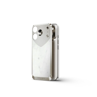 Чехол Golden Concept для iPhone 17 Pro Max, Magnetic Shield, Marble Edition - Bianca Carrara 