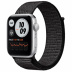 Apple Watch SE // 44мм GPS // Корпус из алюминия серебристого цвета, спортивный браслет Nike чёрного цвета (2020)