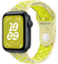 Apple Watch SE // 44мм GPS // Корпус из алюминия цвета «тёмная ночь», спортивный ремешок Nike цвета «Электрическая вспышка» (2024)