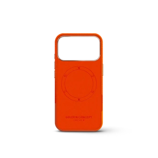Чехол Golden Concept для iPhone 18 Pro Max, Vegan Leather (Orange)