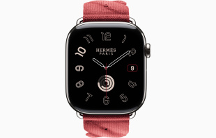 Apple Watch Series 10 Hermès // 46мм GPS+Cellular // Корпус из титана серебристого цвета, ремешок Torsade Single Tour цвета Rouge Grenat