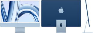 Apple iMac 24" (MQRR3) Retina 4,5K // Чип Apple M3 8-Core CPU, 10-Core GPU // 8 ГБ, 512 ГБ, Синий цвет (2023)