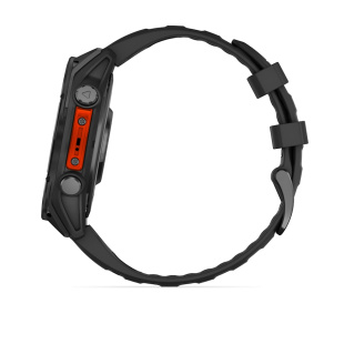 Мультиспортивные часы Garmin Fenix 8 (51mm), серый корпус, черный силиконовый ремешок