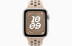 Apple Watch SE // 44мм GPS // Корпус из алюминия цвета «сияющая звезда», спортивный ремешок Nike цвета «Пустынный камень» (2024)