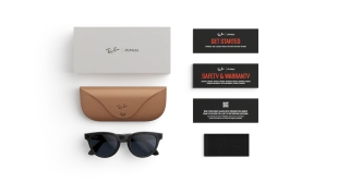 Умные очки Ray-Ban  Headliner (2-gen) (Черная глянцевая оправа, прозрачно-сапфировые фотохромные линзы)