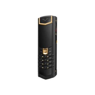 Телефон Vertu Signature+, Black steel, Calf Leather, Gold (Jade Black/Нефритовый черный)